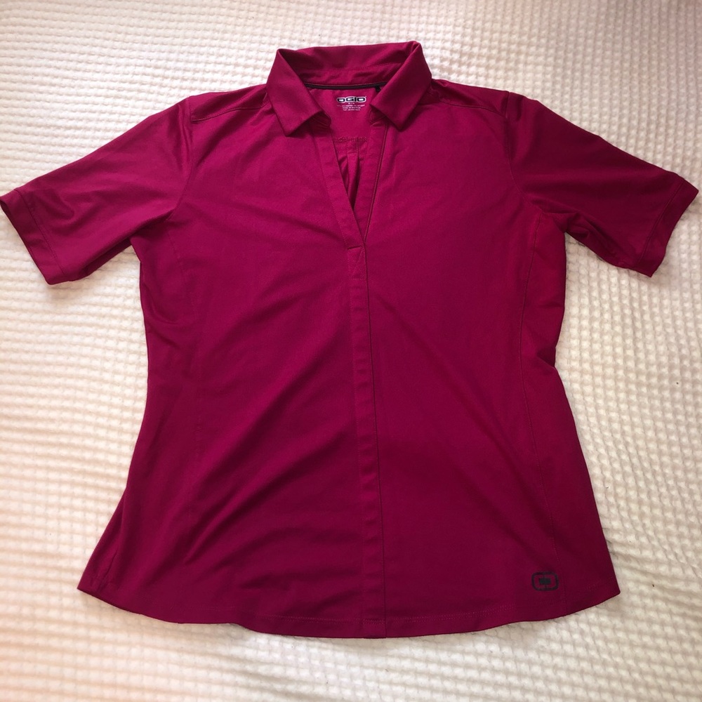 Women’s V-Neck Polyester short sleeve shirt polo